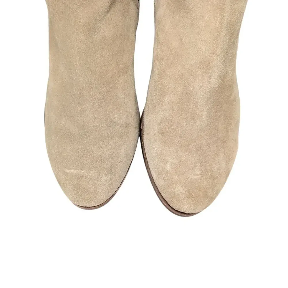 Vince Camuto 6 Beige Over The Knee Kochelda Block Heel Suede Boots